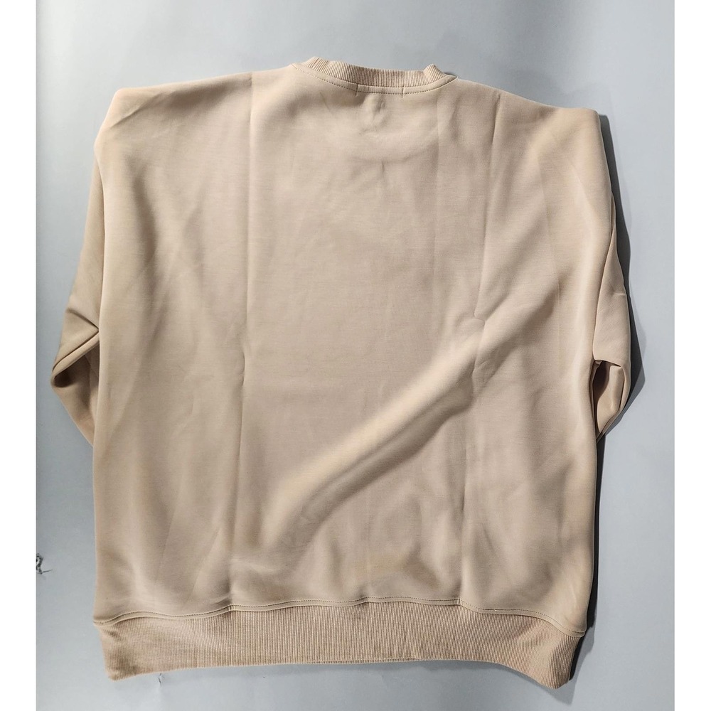 WeWoreWhat Sweatshirt Women XS Tan Oversized Balloon Sleeve Crewneck Casual Chic - Picture 4 of 8